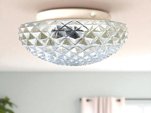 Clear glass wall or ceililng flush mount light 