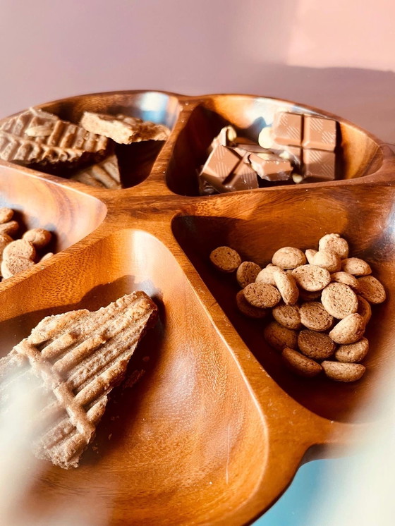 Image 1 of 🤎Ciotola girevole in legno per snack🤎