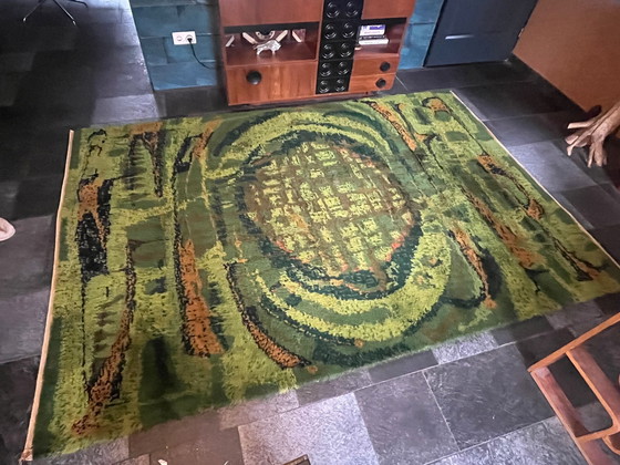 Image 1 of 1 x Desso Psychedelic Großtapete aus den 1970er Jahren (2 x 3 m) in Grün-Orange