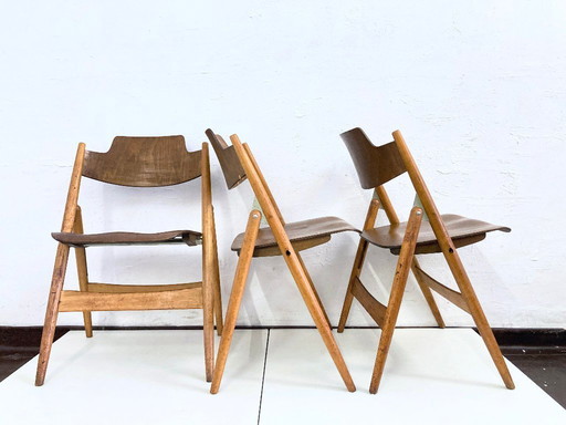  6 chaises pliantes SE18 années 50 Design Egon Eiermann pour Wilde & Spieth