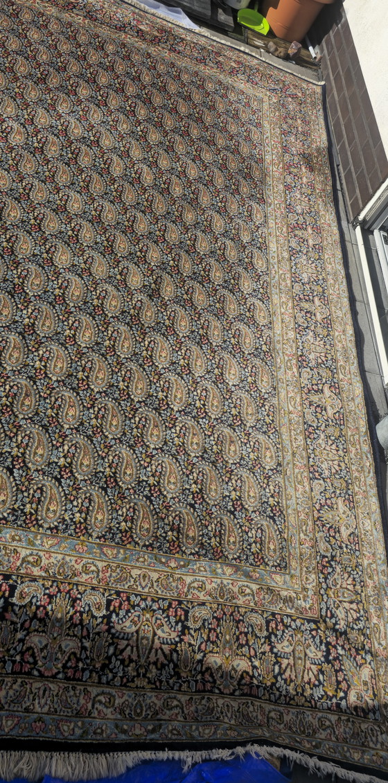 Image 1 of Antiker Kerman Kirman 370x270cm handgeknüpft Premium Qualität Meisterwerk persischer Handwerkskunst  Perserteppich Orientteppich