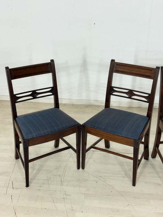 Set di 4 bellissime sedie da pranzo di design inglese | Sedia da scrivania | Sedia in mogano | Sedia vintage (photo 3 of 16)