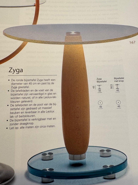 Image 1 of Leolux Zyga design bijzettafel bleu verre