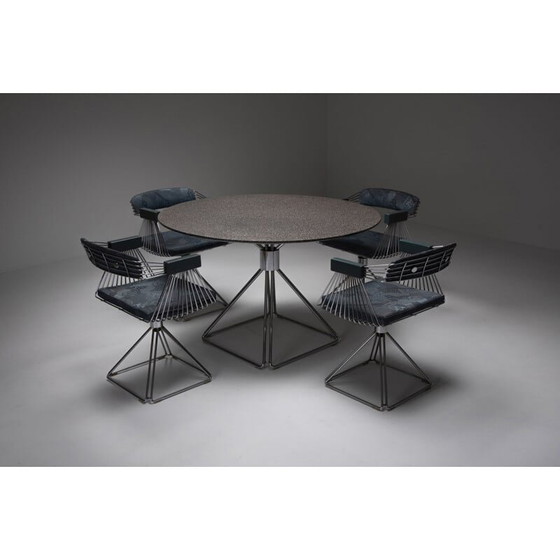 Image 1 of Novalux modern chrome plated steel wire dining set by Rudi Verelst, 1970