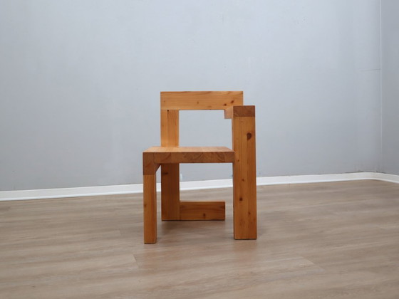 Image 1 of Silla Steltman de madera de alerce de la década de 1980 de Gerrit Rietveld