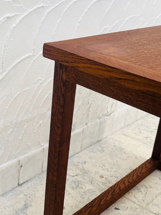Image 1 of Brutalist side table in solid oak