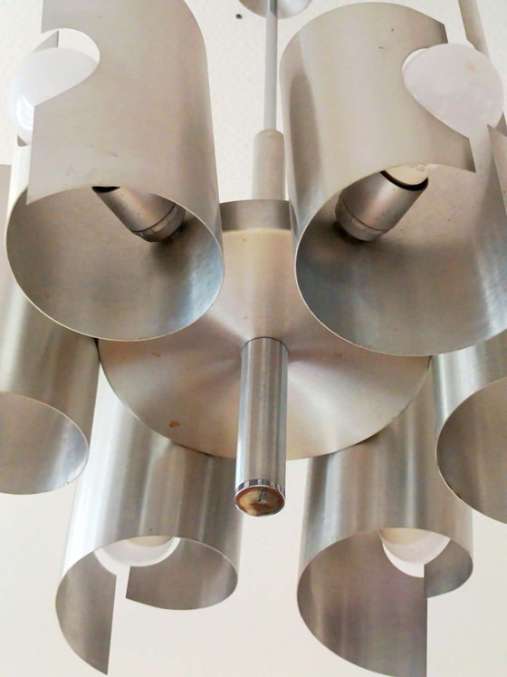Space Age Chandeliers aluminum 1970 Polam Bielsko – Aluminium (photo 14 of 14)