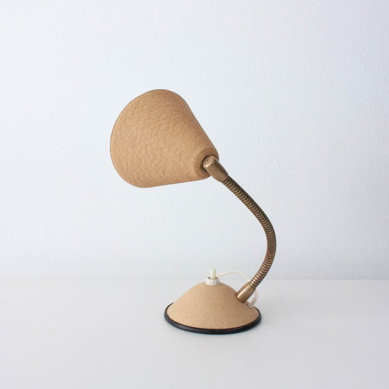 Image 1 of Lampe de table vintage beige à col de cygne, Allemagne années 1950
