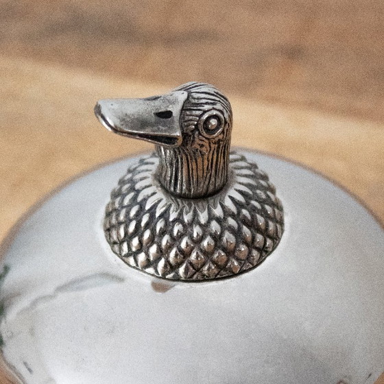 Image 1 of Vintage silver-plated butter dish with duck head: Swedish design