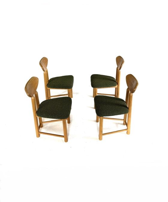 Image 1 of 4x Chaise de salle à manger brutaliste '80
