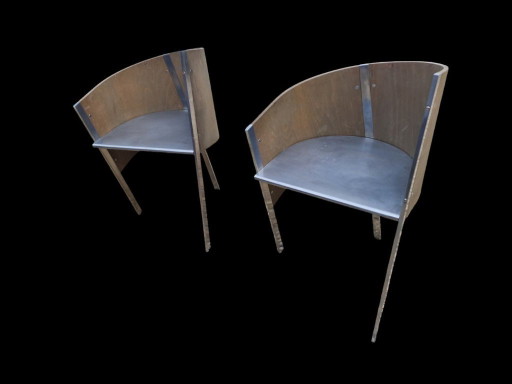 Pair of armchairs by Paolo Pallucco & Mireille Rivier, 1988, Italy