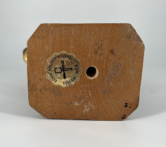 Image 1 of Escultura de San José tallada a mano, 35 cm – Madera dorada – Cecconi Viena