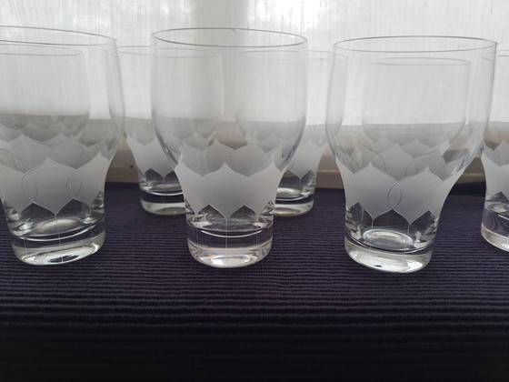 Image 1 of 19x Vintage Lotus Flower Crystal Glass Rosenthal