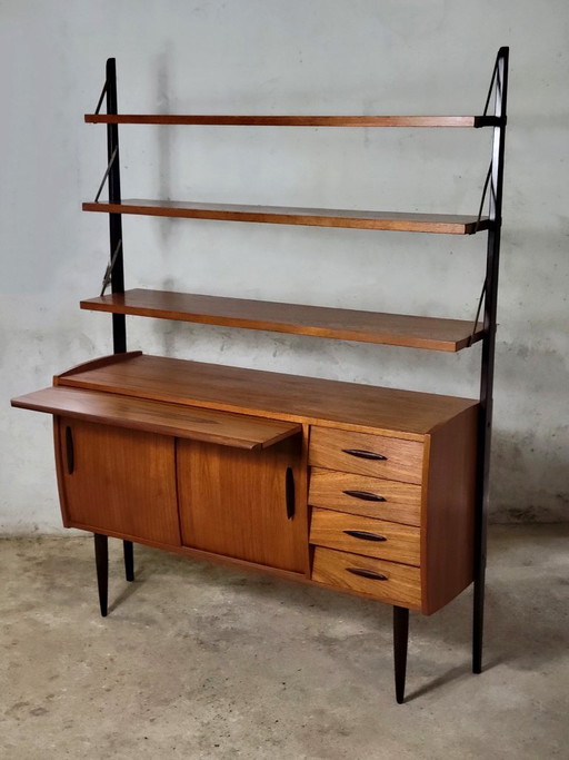 Vintage Swedish freestanding wall system with desk
