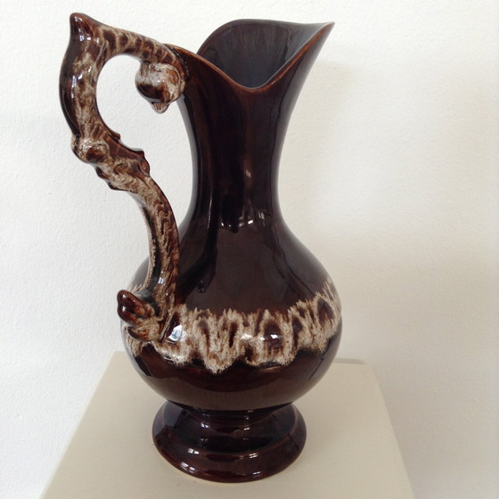 Image 1 of Mid - Century Ceramic Vintage Vase/Jug With Dripping Glaze