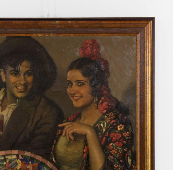Image 1 of Juan José Barreira (1888 - 1957) Zittende man en flamenco danseres