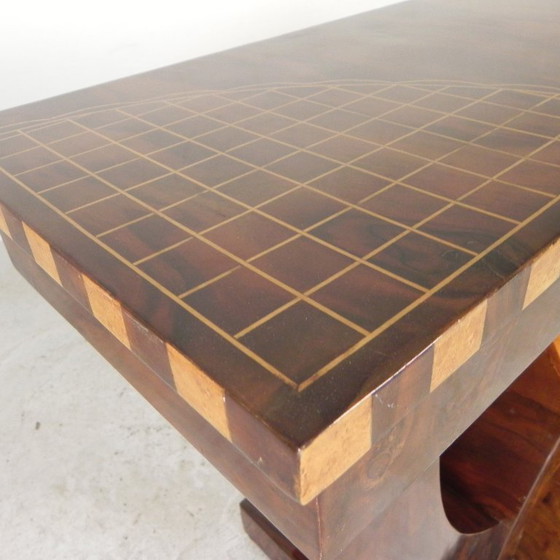 Image 1 of Art Deco style console table with different types of inlaid wood