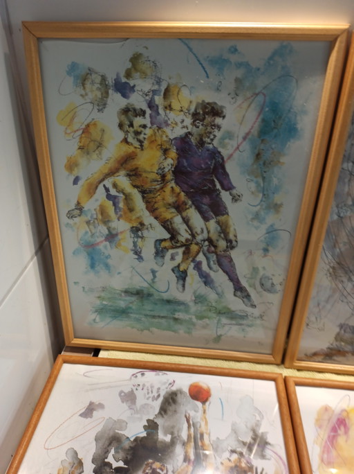 6 sports motifs by Petra Scholl – schilderijen tekeningen, Glass, Paper (photo 2 of 7)