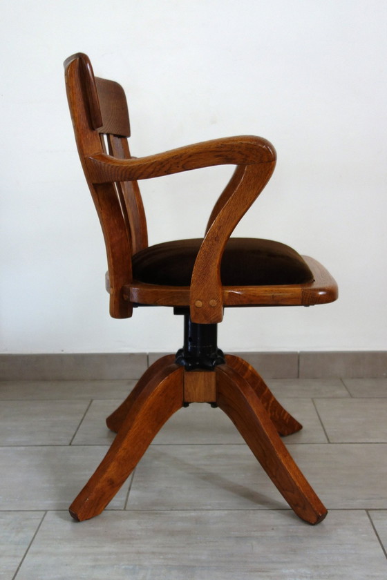 Image 1 of Poltrona in rovere americano, inizio XX secolo