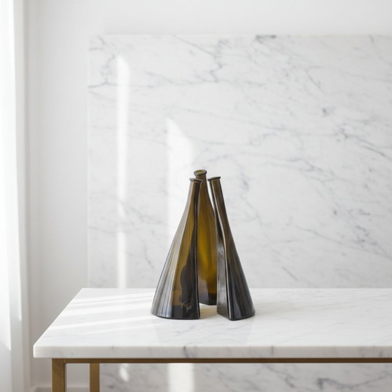 Image 1 of Vase sculptural en verre « Paco » rare de O. Frey & Co – Design moderne du milieu du siècle