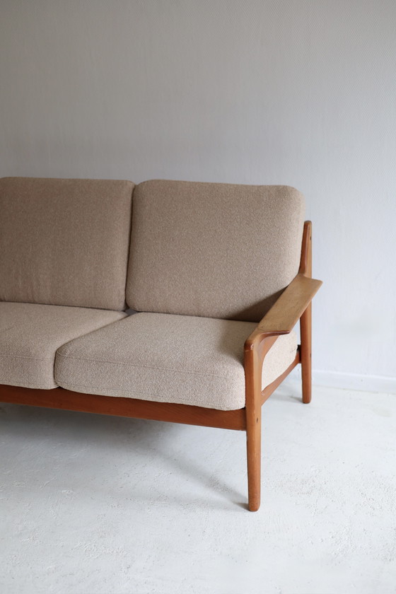Divano vintage a 2 posti, Arne Wahl Iversen, anni '50/'60, rivestito di nuovo. – Divani 2 posti, Wood, Textile (photo 2 of 7)