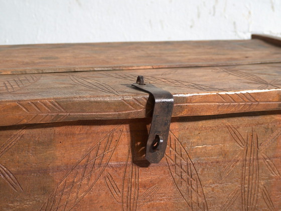 Antieke gesneden kist van grenenhout – Transsylvanië, circa 1900 – Opbergkast, Iron, Rustic (photo 26 of 40)
