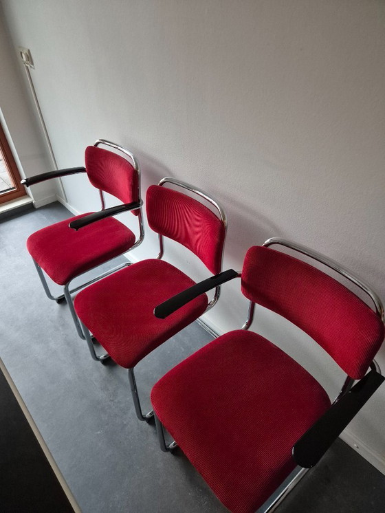 Image 1 of Ensemble table et chaises Gispen 515 rouge (4 x 101, 2 x 201)