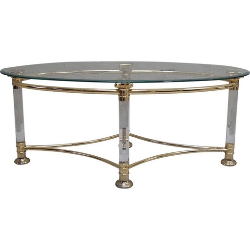 Italienischer ovaler Couchtisch, 1970
