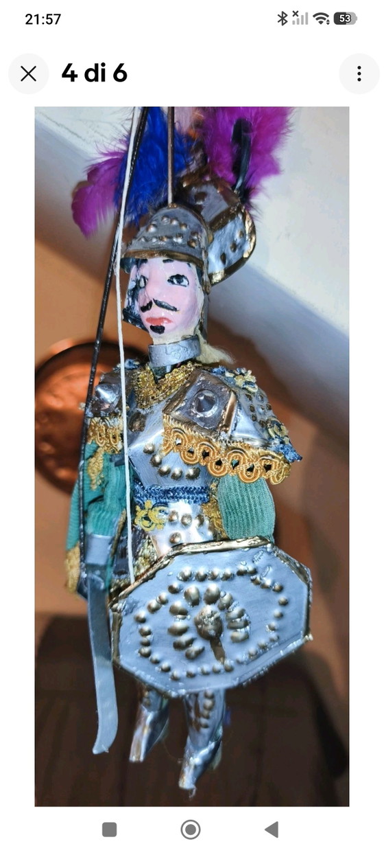 Sicilian Puppet Knight Handmade Puppet Opera Marionette Collection – Decorative Objects, Cotton, Metal (photo 4 of 6)