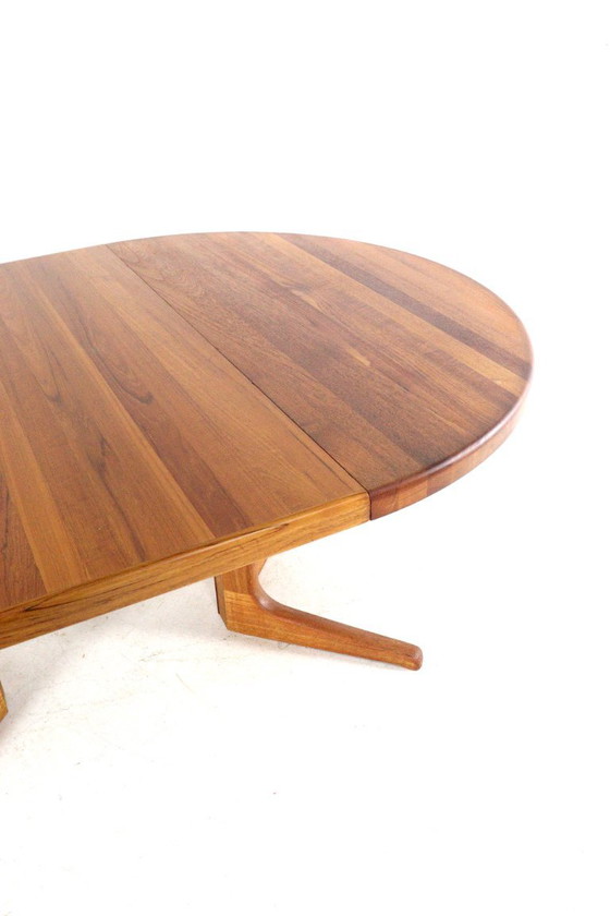 Round Danish 2x extendable solid teak dining table midcentury – Wood (photo 15 of 15)