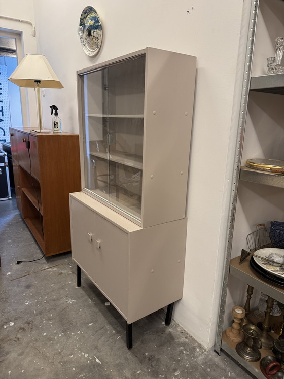 Image 1 of Buffet haut vintage avec portes vitrées