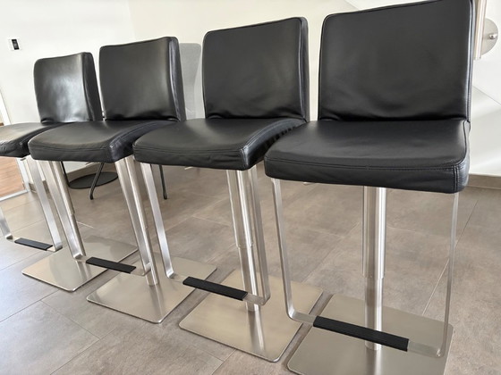 4 taburetes de bar Mayer Mybreak, de piel auténtica. – Leather (photo 2 of 5)