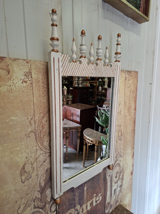 Image 1 of Antieke barok wandconsole, sidetable. haltafel met spiegel afm: 74x35m en 80cm hoog.