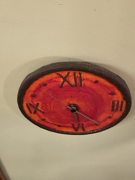 Vintage Krösselbach Ceramic Wall Clock Ceramic Clock (photo 5 of 9)
