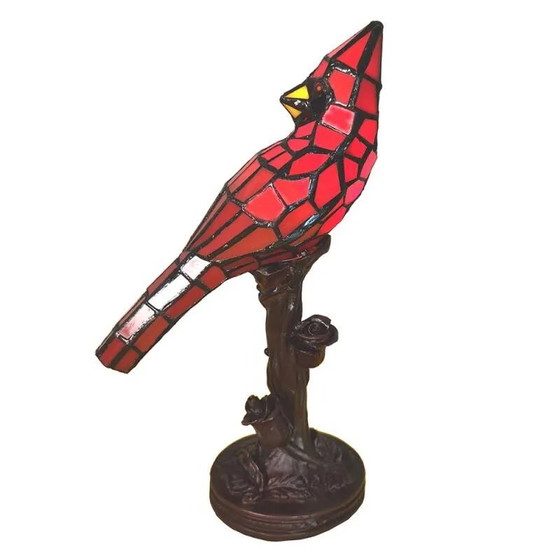 Tiffany Parrot table lamp, Crystal, Glass, Red, Vintage (photo 2 of 3)
