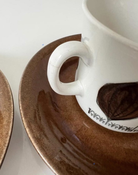 Image 1 of 5x tazza e piattino Upsala Ekeby Gefle Groblad rare stoviglie vintage