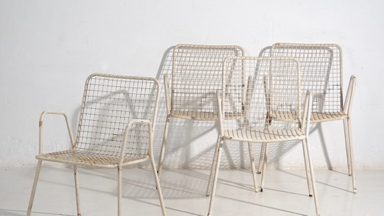 Antique outdoor chairs with armrests (c.1920). Set of 4 pieces #4 – Garden chairs, Iron (photo 3 of 40)