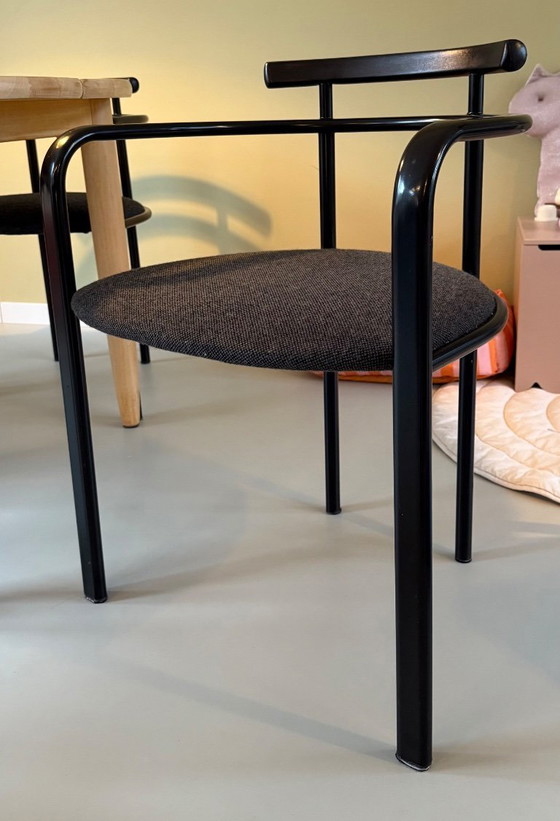 Image 1 of Set of 4 ‘Segis’ dining chairs by Carlo Bimbi for Martina - Italy, 1980s / black with grey upholstery