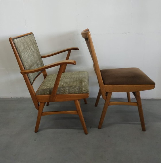 Image 1 of Prachtige set van 3 vintage jaren Scandinavische stijl 50-60 eetkamer keukenstoelen