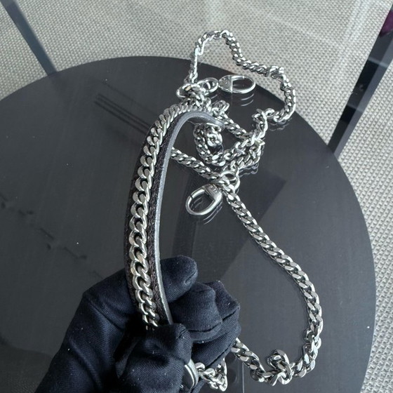 Image 1 of DIOR LADY MINI - LÉZARD EXOTIQUE BICOLE ARGENTÉ