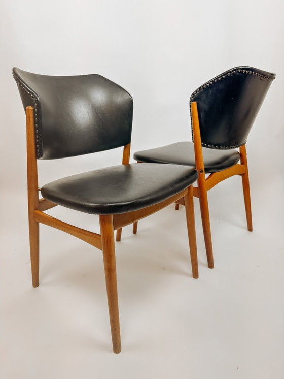 Image 1 of 2x Vintage eetkamerstoelen van Franz Spahn voor Spahn Stadtlohn, jaren 50