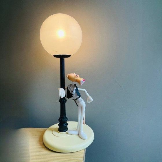 Image 1 of Vintage Italian plastic Pink Pantera table lamp by Nuova Linea Zero