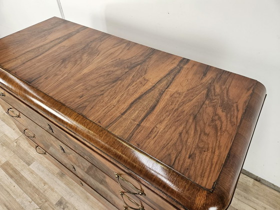 1940s Art Decò walnut chest of drawers, Wood, Brown, Klassiek (photo 9 of 24)