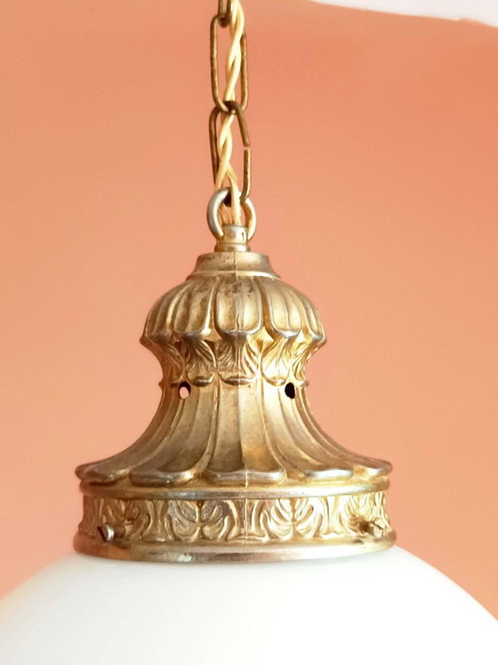 Image 1 of Grande suspension globe art nouveau 