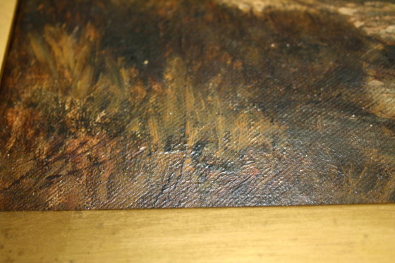 Image 1 of Pintura al óleo de Joseph Paul Pettitt y George Young "Recolectores de mejillones en la costa sur" mate