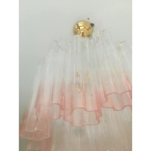Lámpara de araña Tronchi de cristal de Murano estilo Venini de diseño