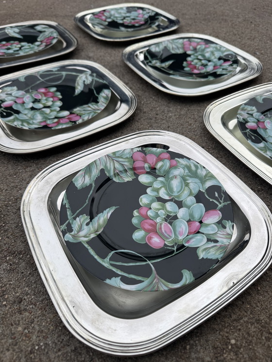 Image 1 of Piattini in metallo argentato degli anni '80