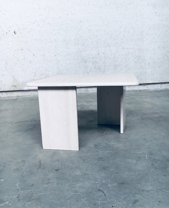 Image 1 of Postmodern Design Granite Stone Square Side Table Italy 1970's