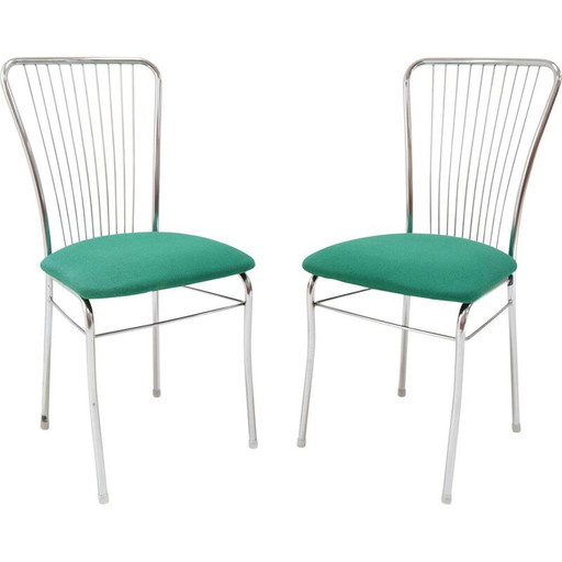 Pair of vintage chairs in chrome and fabric by Nowy Styl, Czechoslovakia 1980