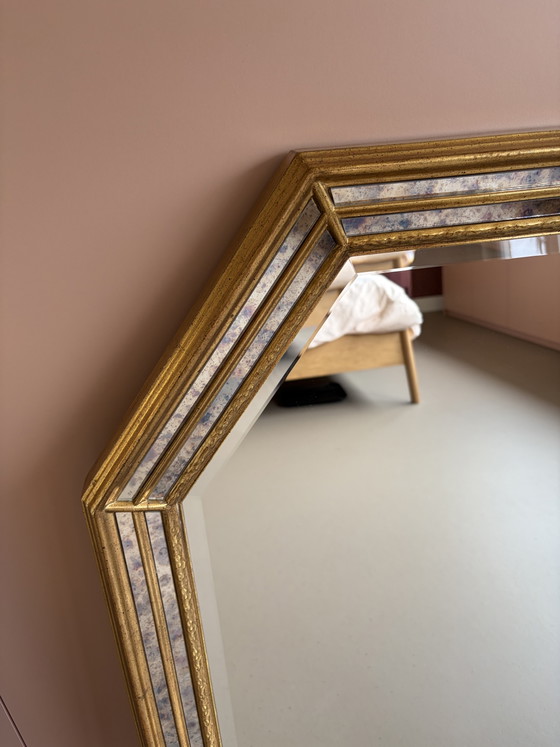Magnifique miroir vintage Deknudt – Octogonal – Style Hollywood Regency (92 x 72 cm) – Glass (photo 7 of 13)